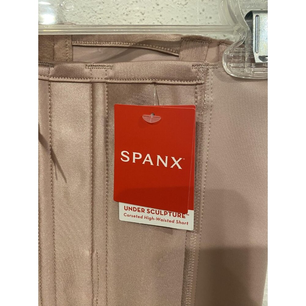 Spanx Under Sculpture Corseted High Waist Shapewear Shorts Womens Medium Beige - Picture 4 of 5